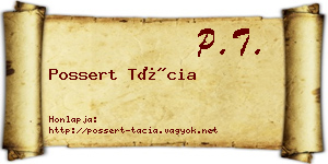 Possert Tácia névjegykártya